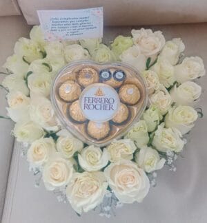 Corazón blanco con ferrero R21